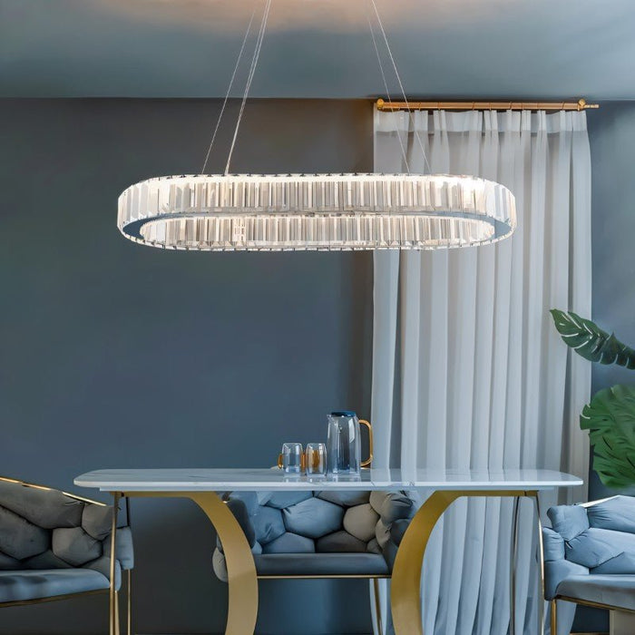 Almuealaq Oval Rings Chandelier - Modern Lighting for Dining Table