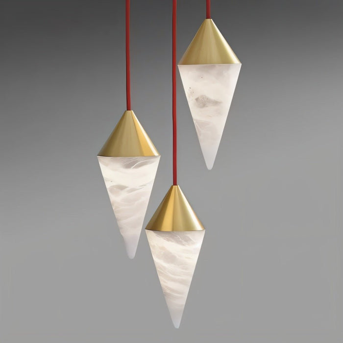 Conus Alabaster Chandelier - Modern Lighting Fixture