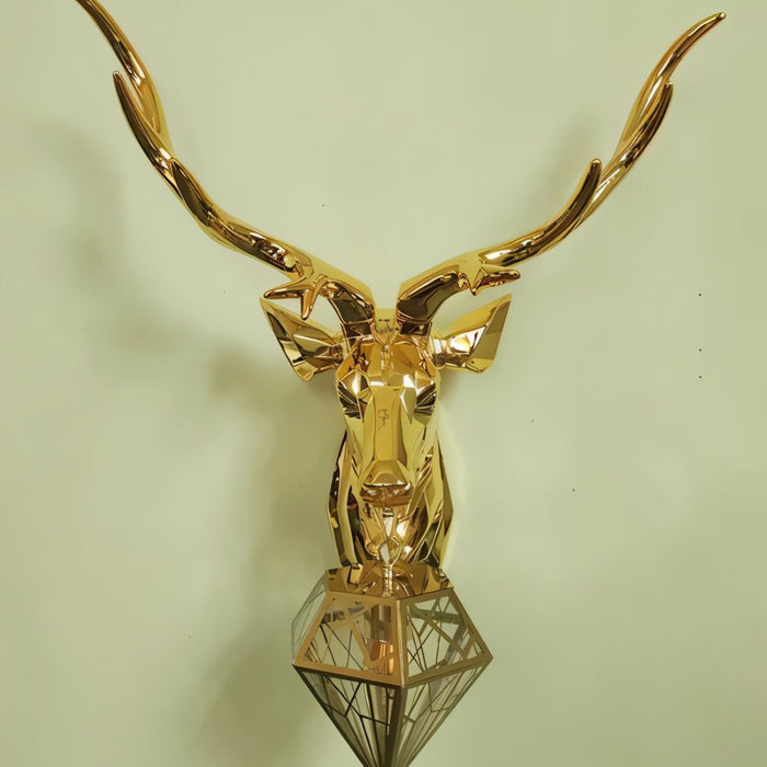 Deer Head Metallic Wall Lamp - Contemporary Lighting