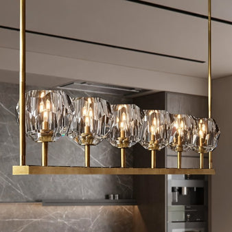 Kurst 5 Linear Glass Chandelier - Living Room Lighting