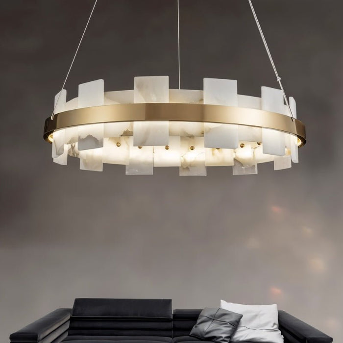 Varnaka Alabaster Chandelier - Living Room Lights