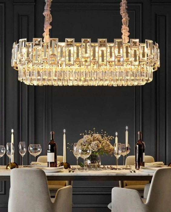 Aabgenay Ellipse Chandelier: Stylish Lighting- Residence Supply