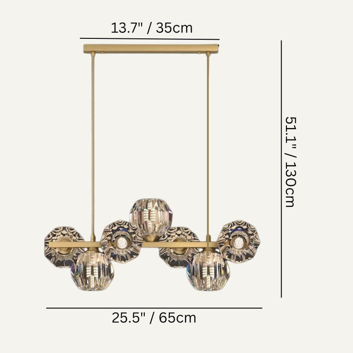 Serenity Linear Chandelier Size Chart